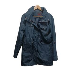 Yoki Blue Anorak Raincoat Windbreaker Lined Jacket Missing Hood